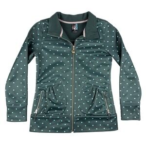 Burton Jacket Womens M Dark Green Square Polka Dot Geometric Full Zip‎ Fleece